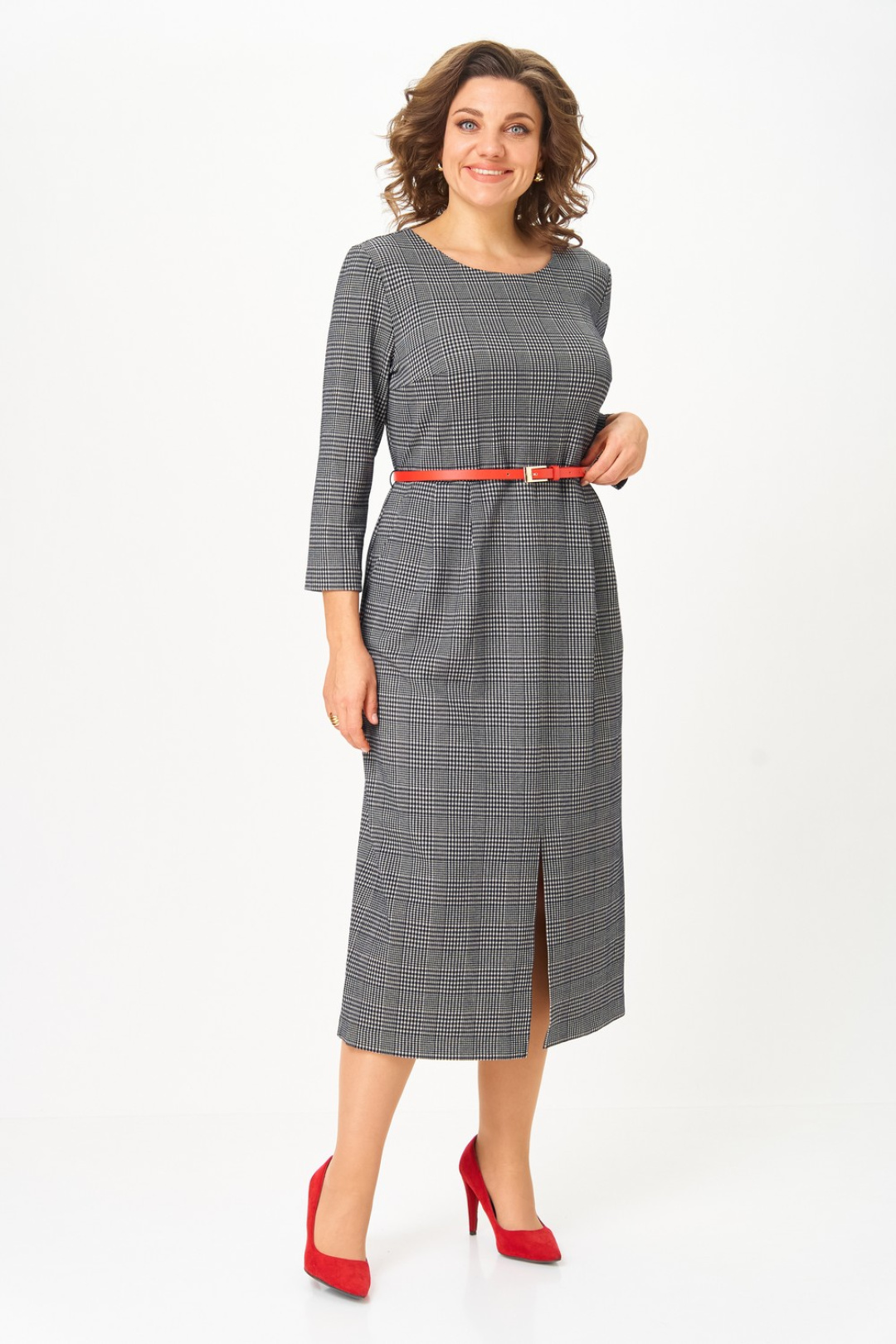 Платье Светлана-Стиль 2166 серый клетка - фото 3