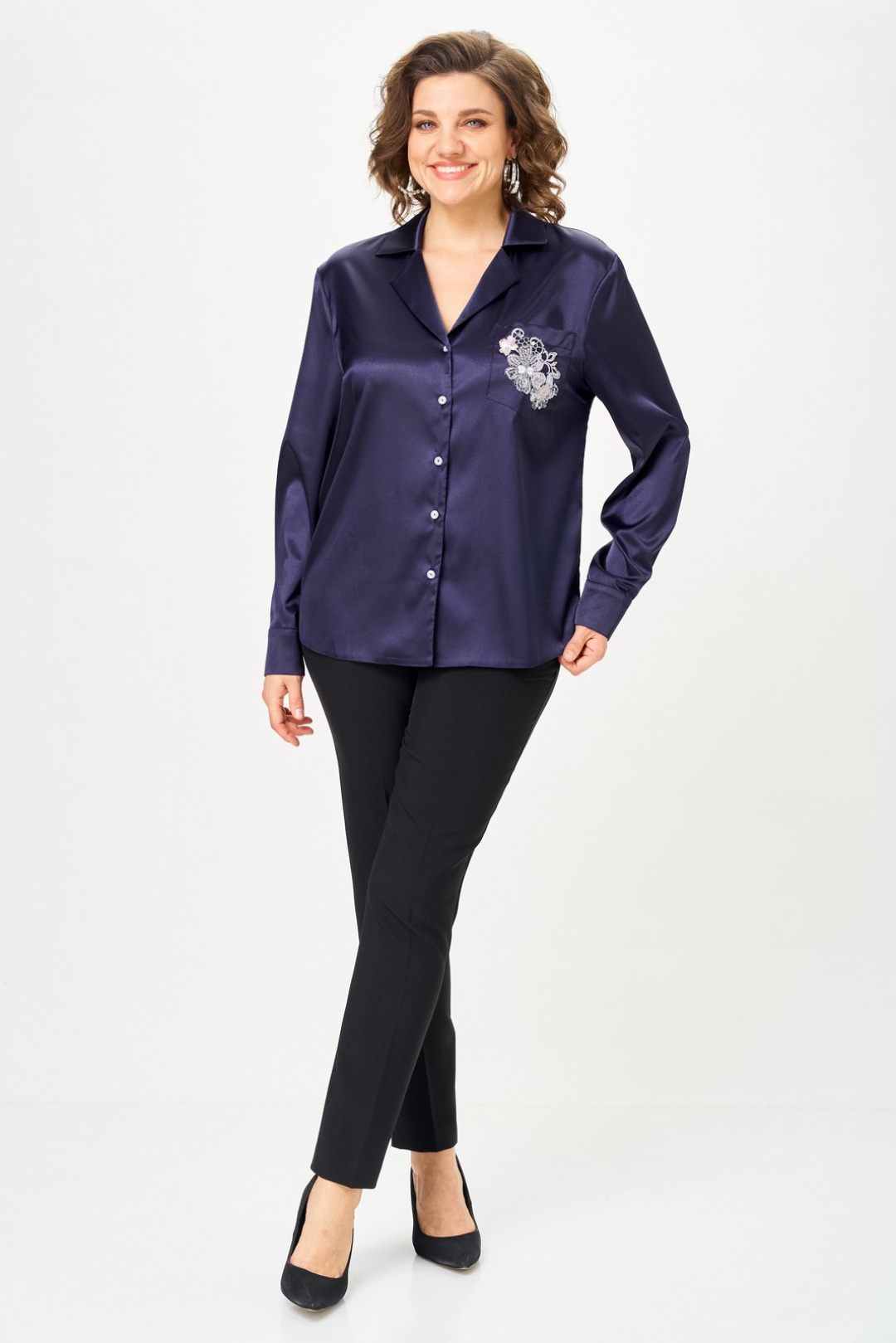 Блузка Светлана-Стиль 2168 черничный - фото 4