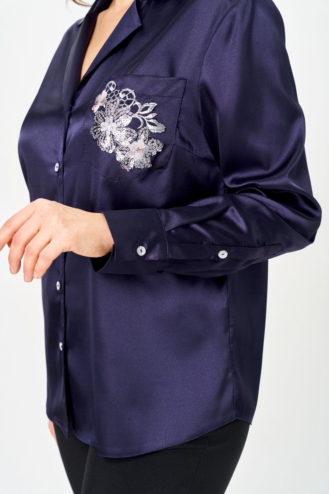 Блузка Светлана-Стиль 2168 черничный - фото 5