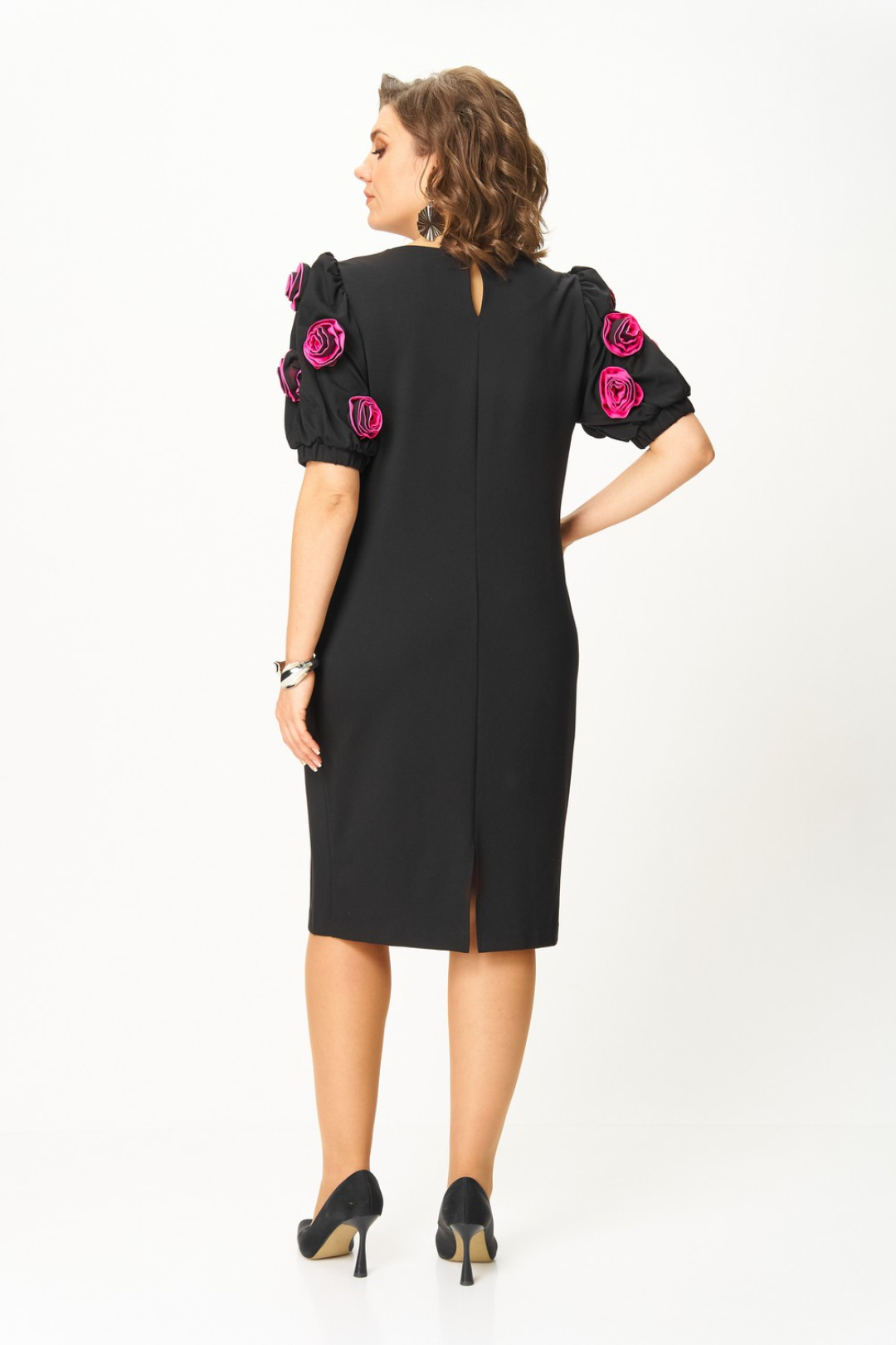 Платье Светлана-Стиль 2183 черный+розы - фото 2