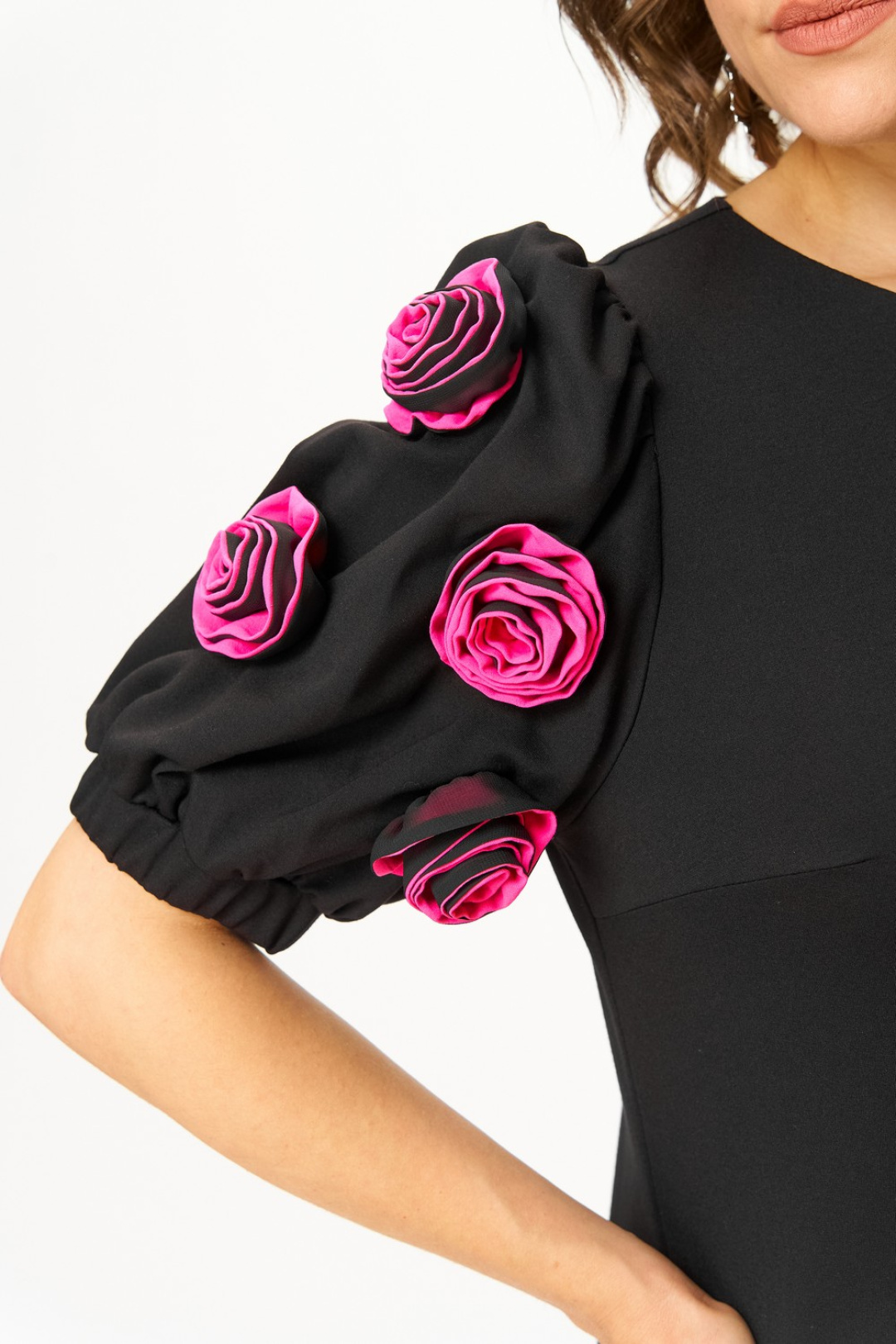 Платье Светлана-Стиль 2183 черный+розы - фото 5