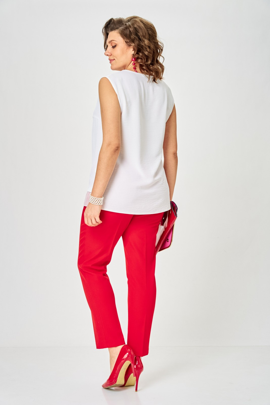 Костюм Светлана-Стиль 2320 красный+цветы