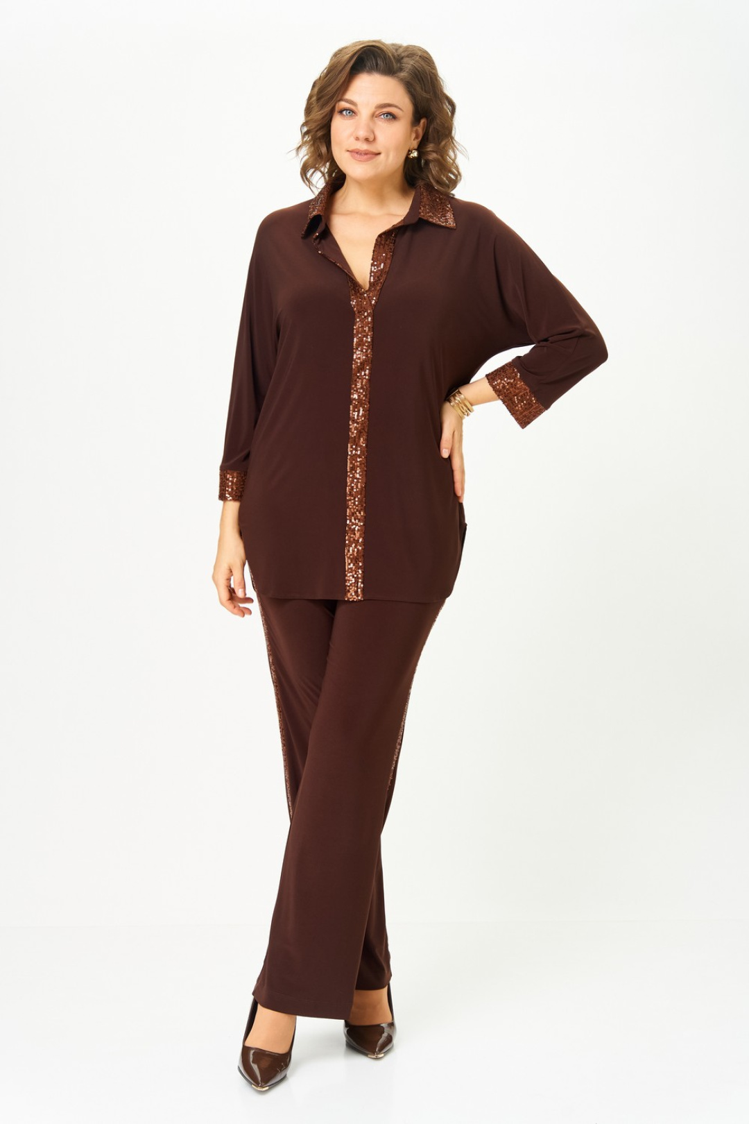 Костюм Светлана-Стиль 3017 темный шоколад - фото 1