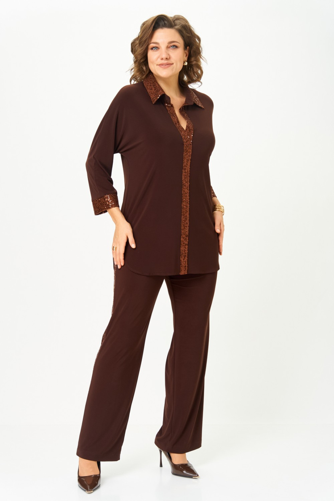 Костюм Светлана-Стиль 3017 темный шоколад - фото 5