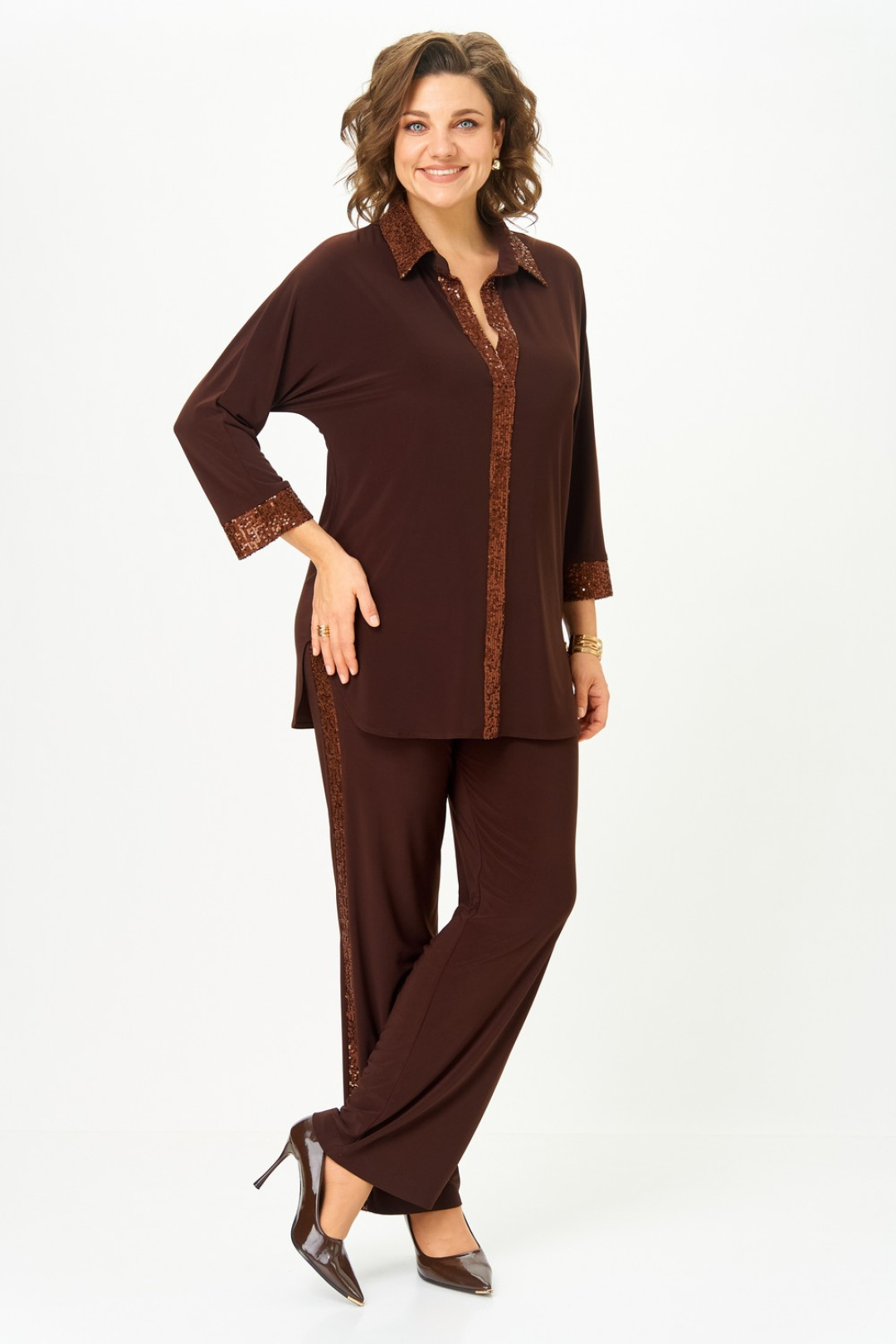 Костюм Светлана-Стиль 3017 темный шоколад - фото 3