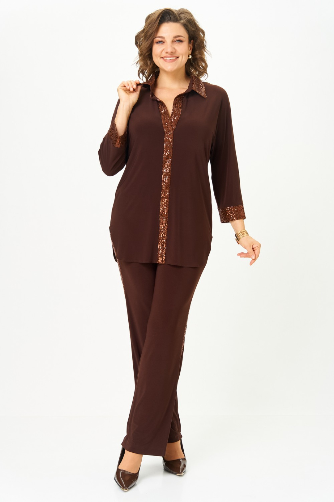 Костюм Светлана-Стиль 3017 темный шоколад - фото 4