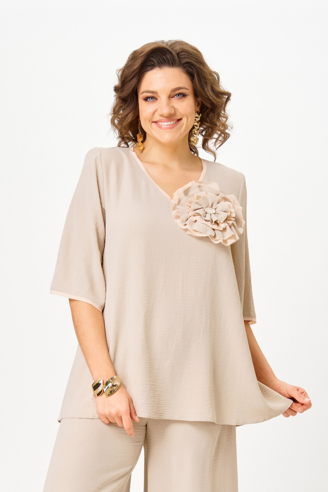 Блузка Светлана-Стиль 3025 бежевый - фото 2