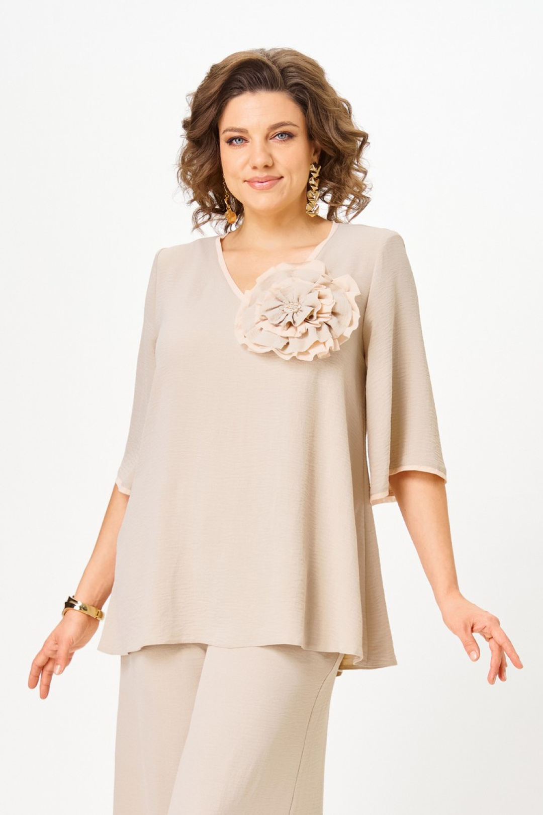 Блузка Светлана-Стиль 3025 бежевый - фото 4