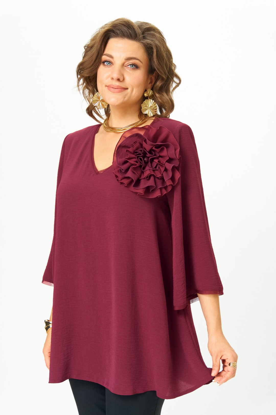 Блузка Светлана-Стиль 3025 бордовый - фото 1