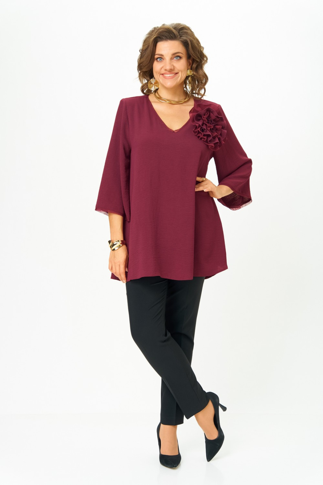 Блузка Светлана-Стиль 3025 бордовый - фото 3