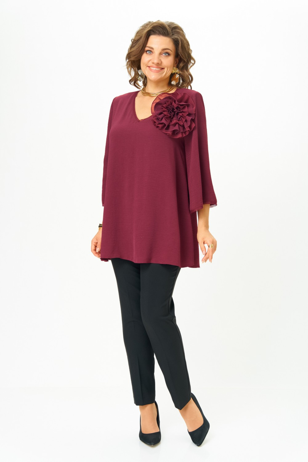 Блузка Светлана-Стиль 3025 бордовый - фото 4