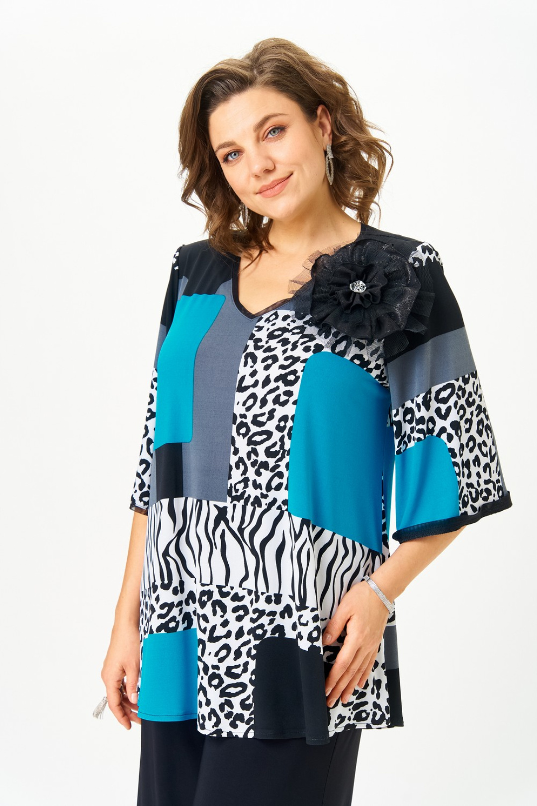 Костюм Светлана-Стиль 5035 черный принт - фото 5