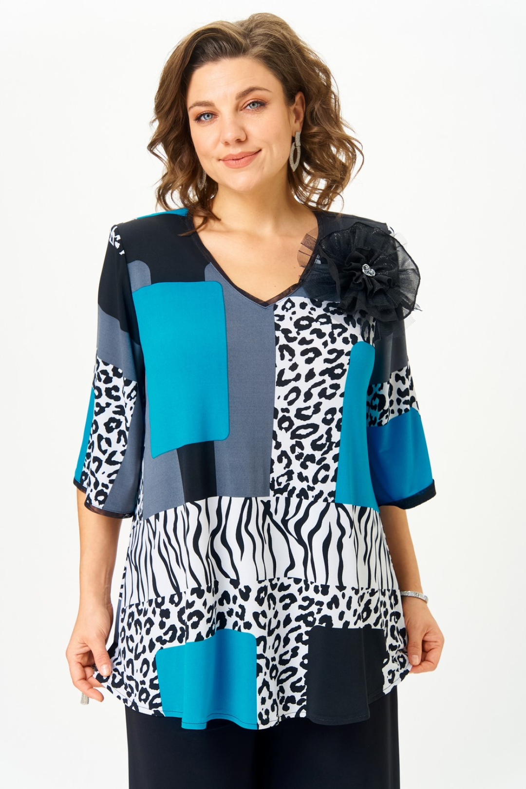 Костюм Светлана-Стиль 5035 черный принт - фото 6