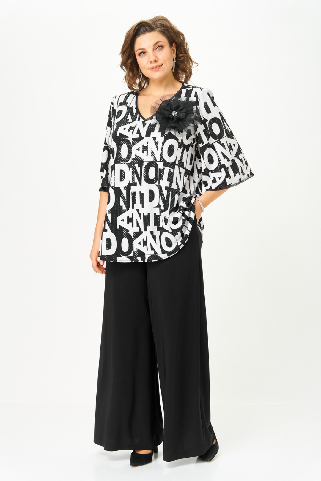 Костюм Светлана-Стиль 5035 черный+буквы - фото 1