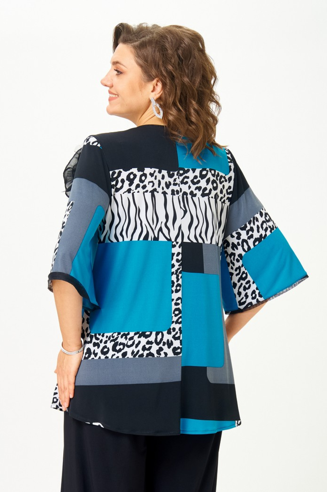 Блузка Светлана-Стиль 5036 черный принт - фото 2
