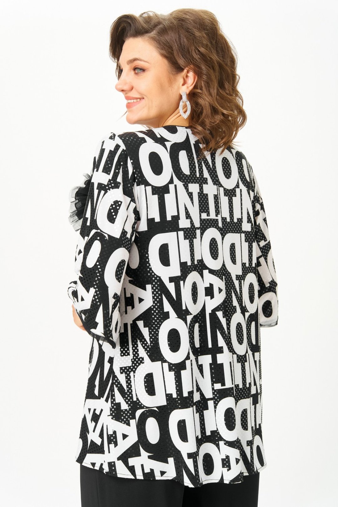 Блузка Светлана-Стиль 5036 черный+буквы - фото 3