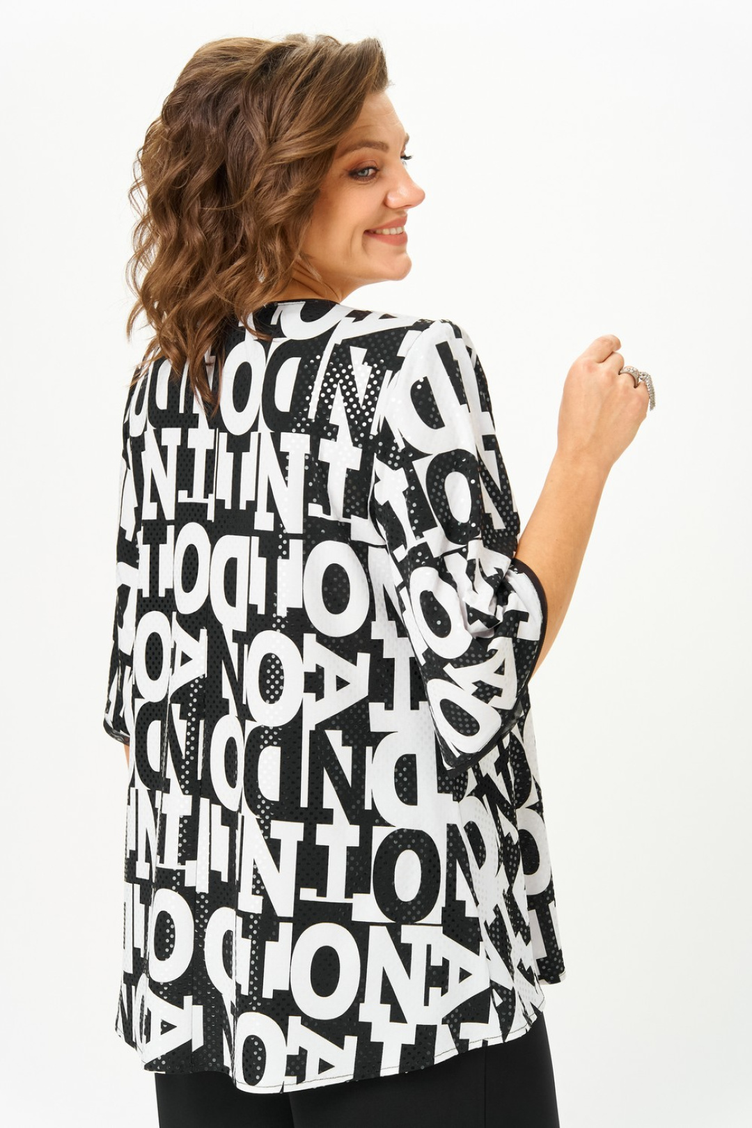 Блузка Светлана-Стиль 5036 черный+буквы - фото 4