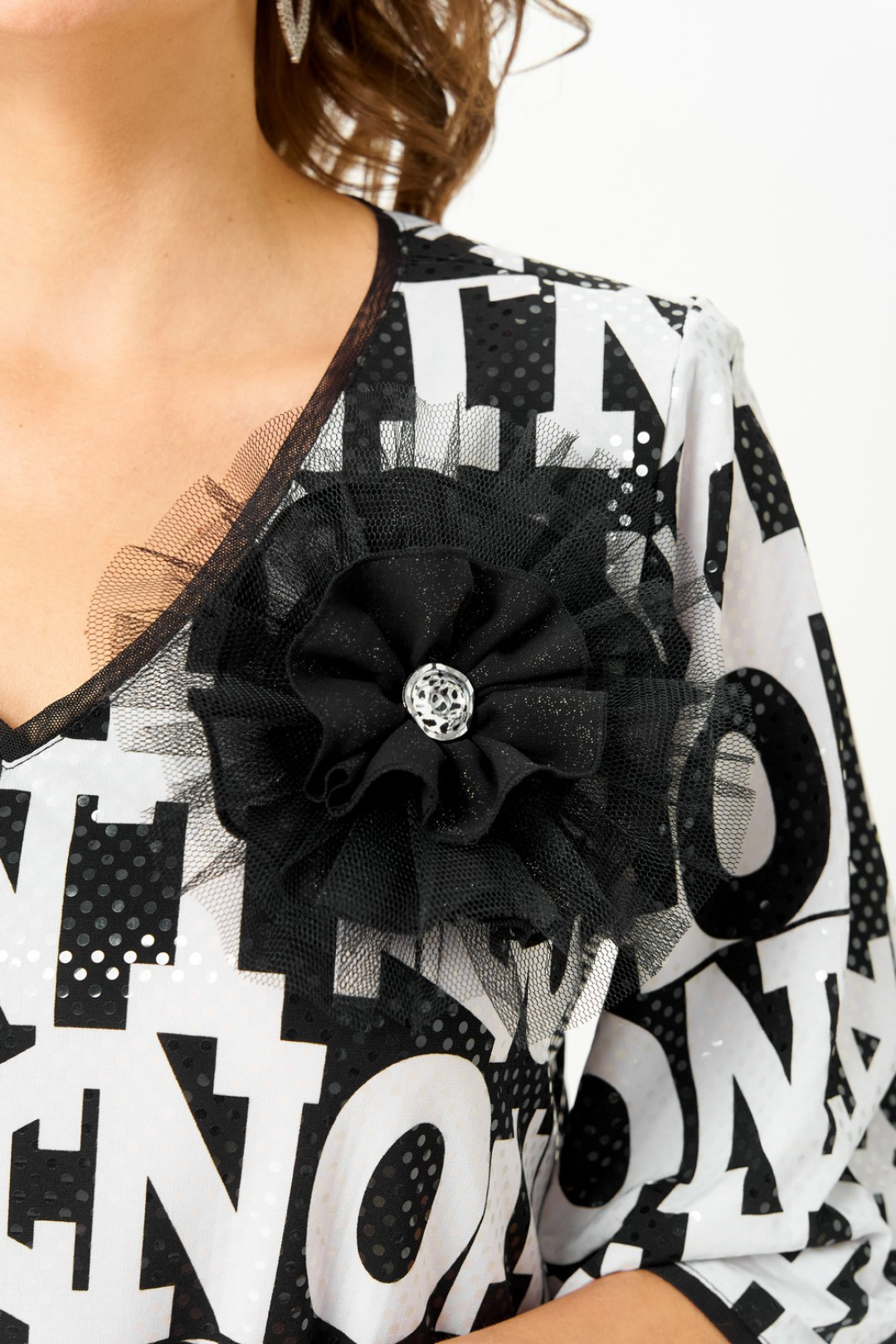 Блузка Светлана-Стиль 5036 черный+буквы - фото 5