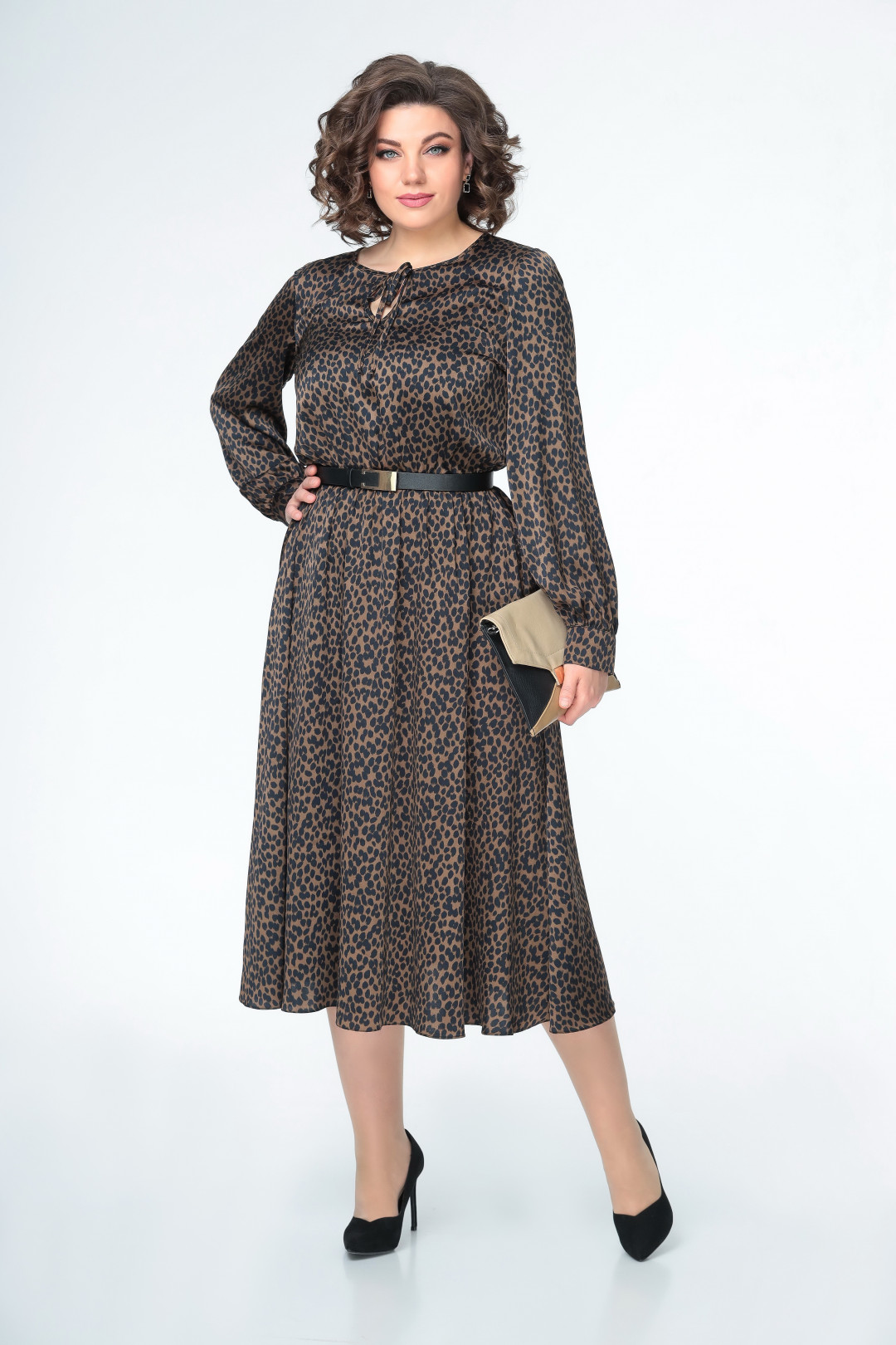 Платье Swallow 484 “шоколадный ирбис” - фото 3