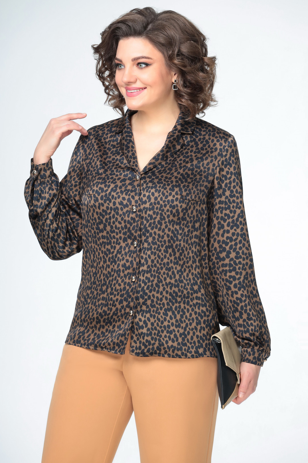 Блузка Swallow 490 “шоколадный ирбис” - фото 5