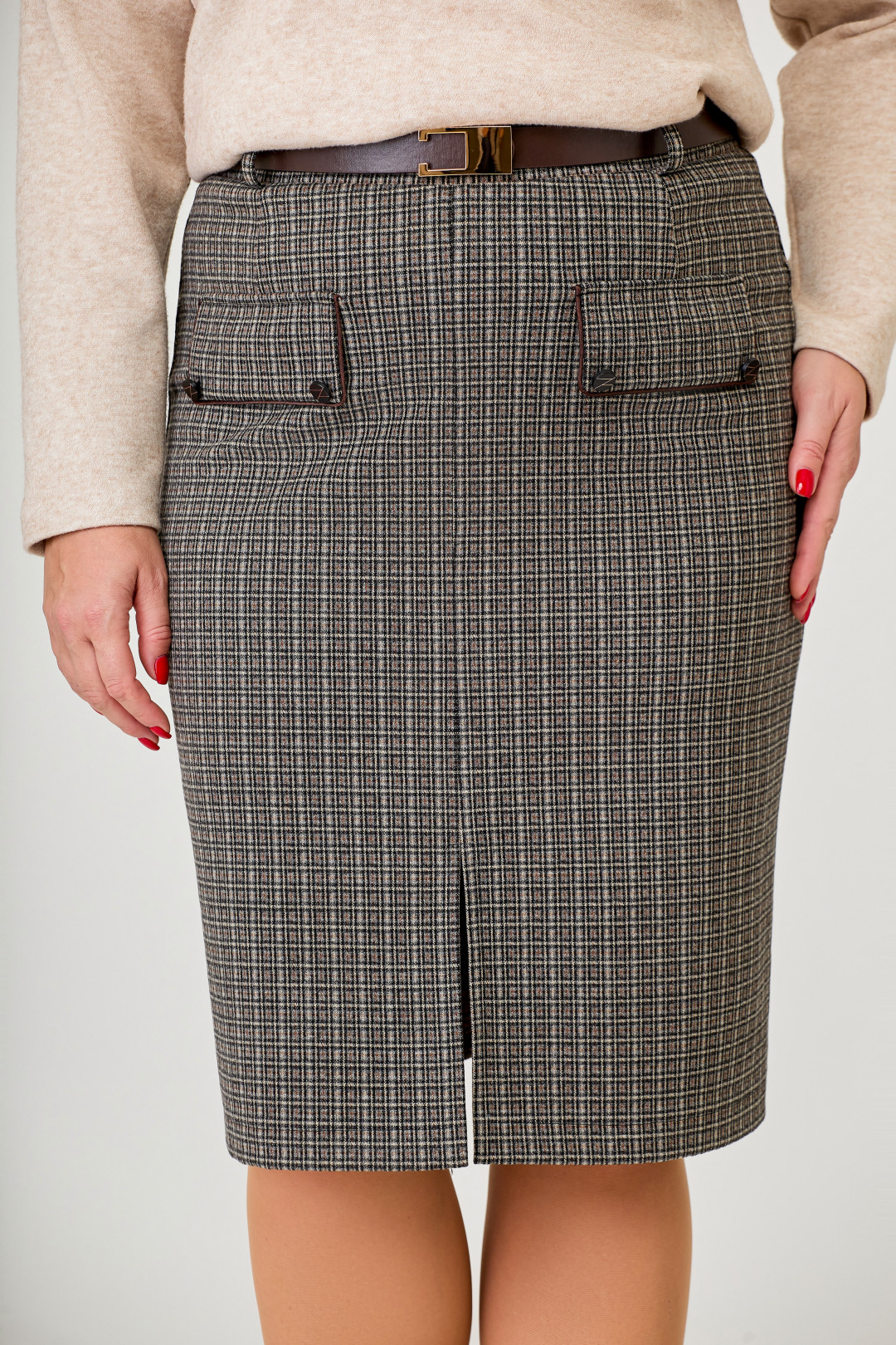 Юбка Swallow 616 клетка «капучино» - фото 5