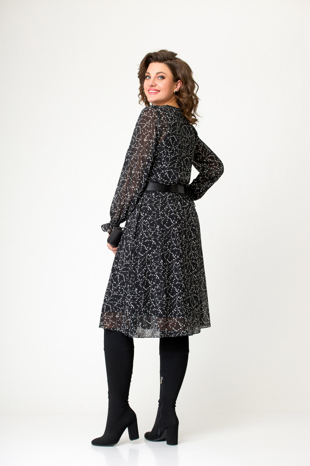 Платье Swallow 650 чёрно-белая лоза - фото 2