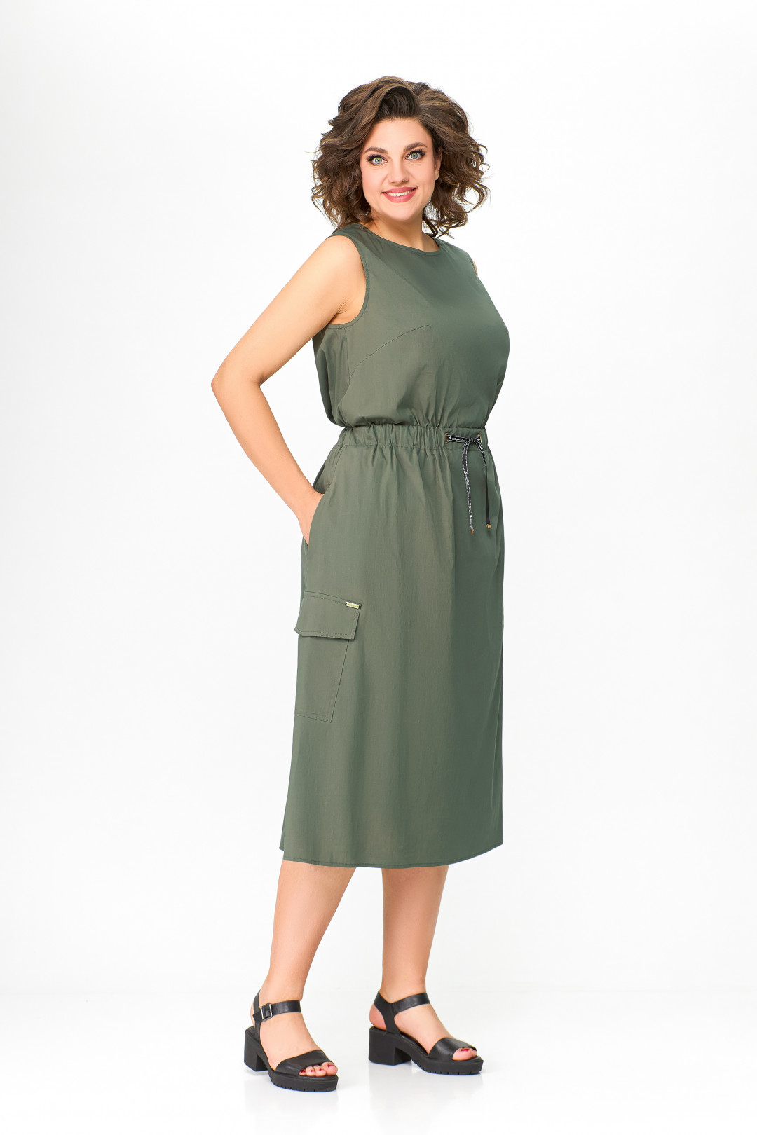 Платье Swallow 664.1 хаки - фото 2
