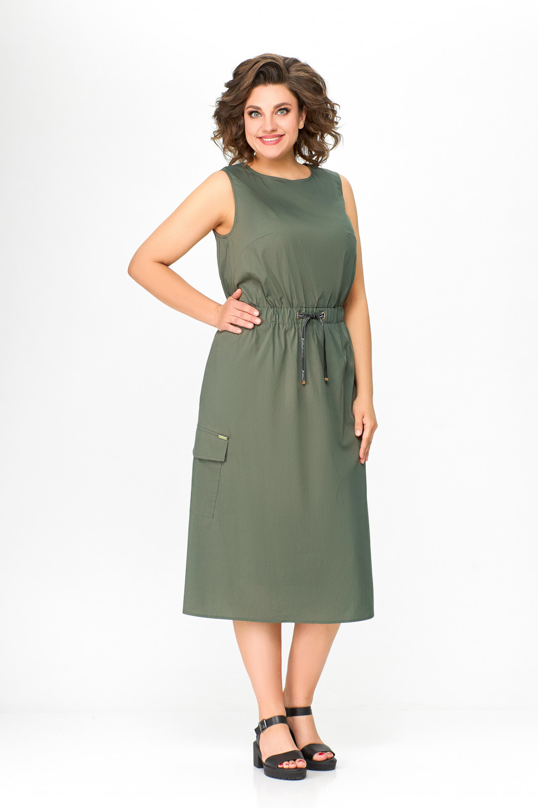 Платье Swallow 664.1 хаки - фото 3
