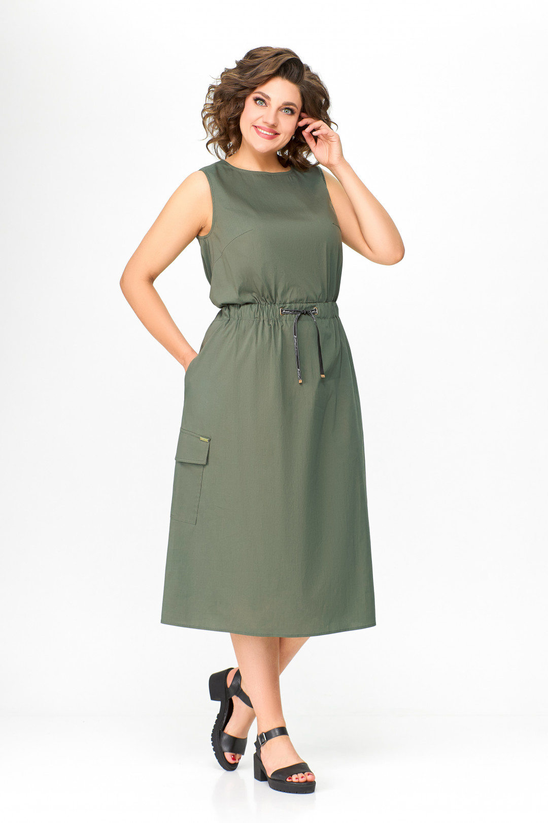 Платье Swallow 664.1 хаки - фото 5