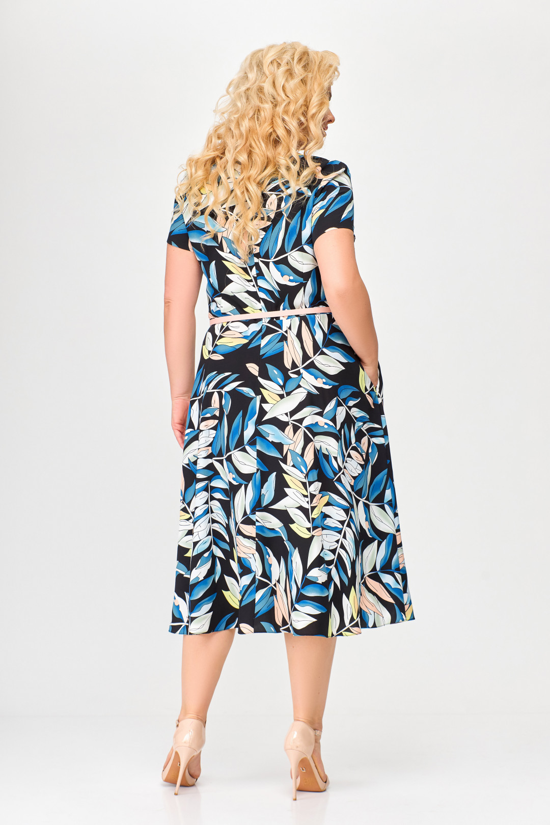 Платье Swallow 667.2 принт цветные листья - фото 6