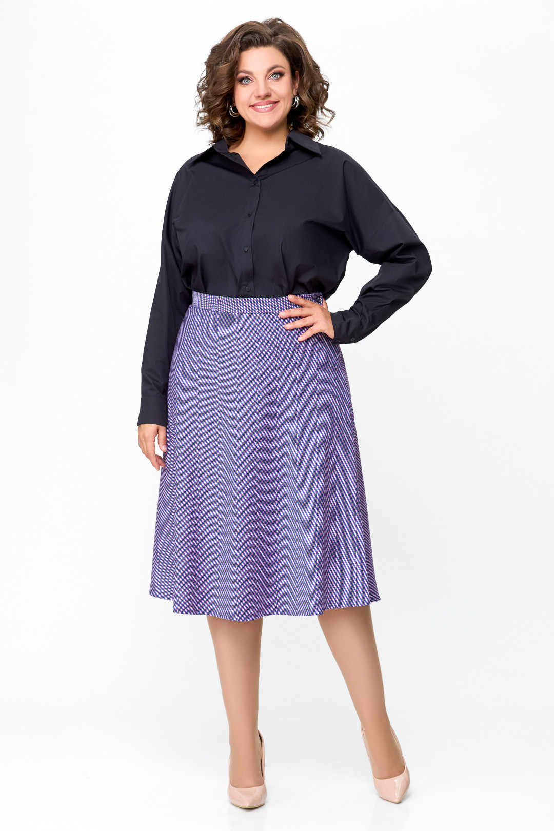 Юбка Swallow 685.2 лилово-молочная лапка - фото 2