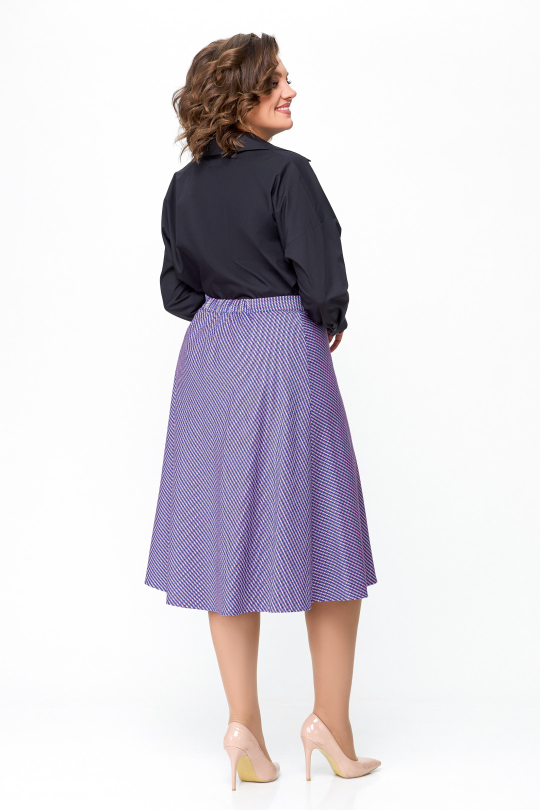 Юбка Swallow 685.2 лилово-молочная лапка - фото 3