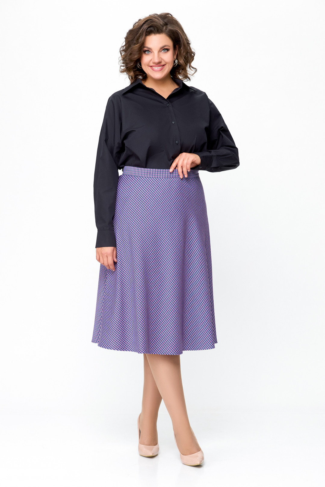 Юбка Swallow 685.2 лилово-молочная лапка - фото 4