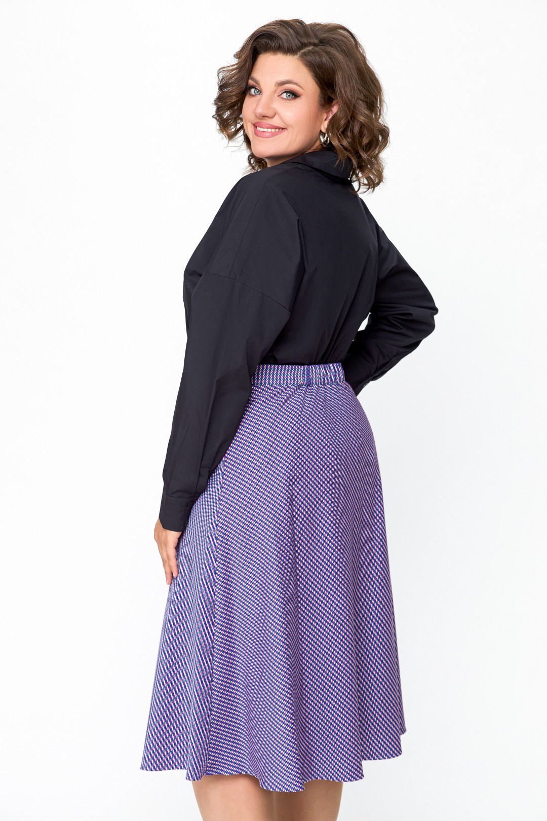 Юбка Swallow 685.2 лилово-молочная лапка - фото 5