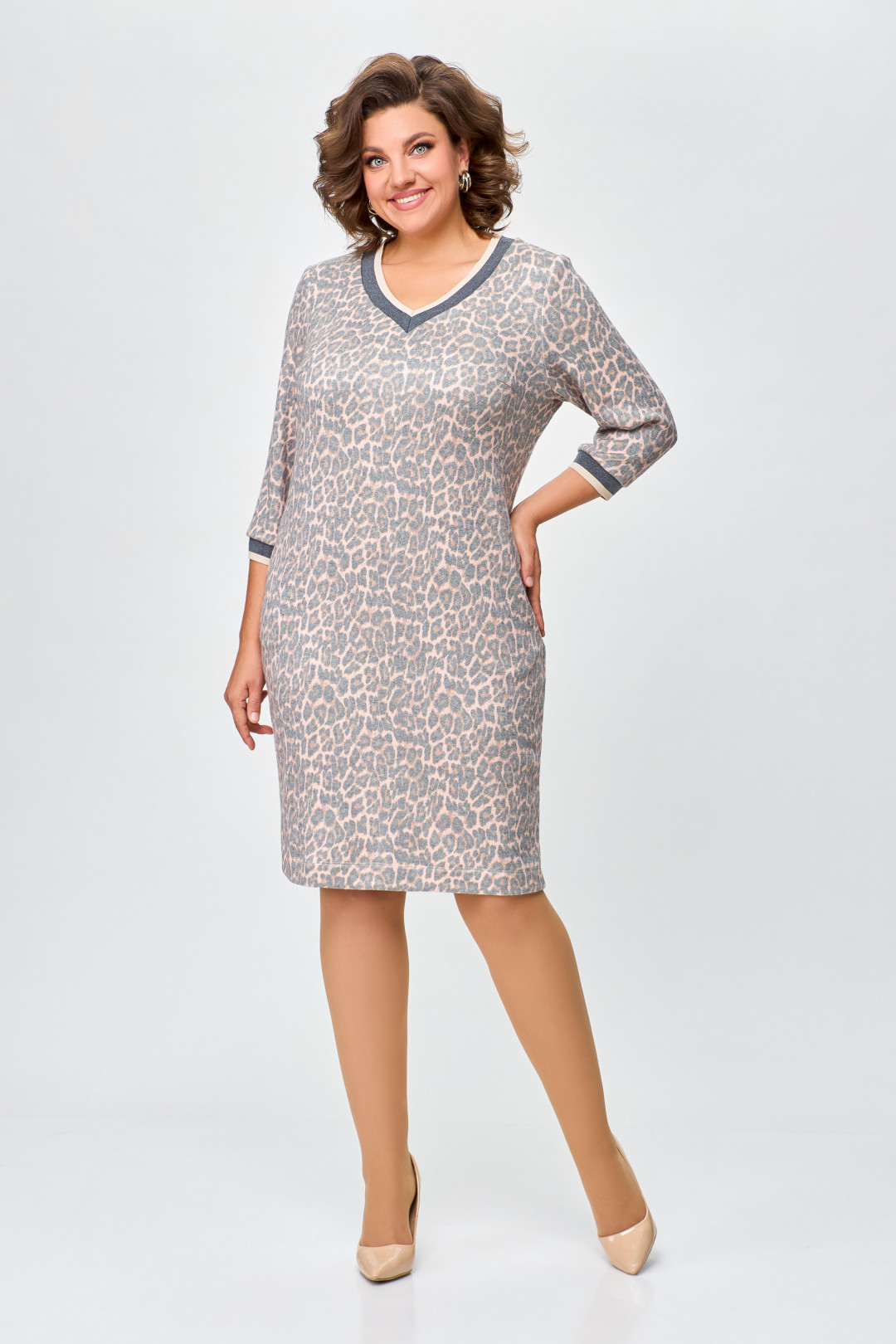 Платье Swallow 686.2 принт- леопард - фото 1