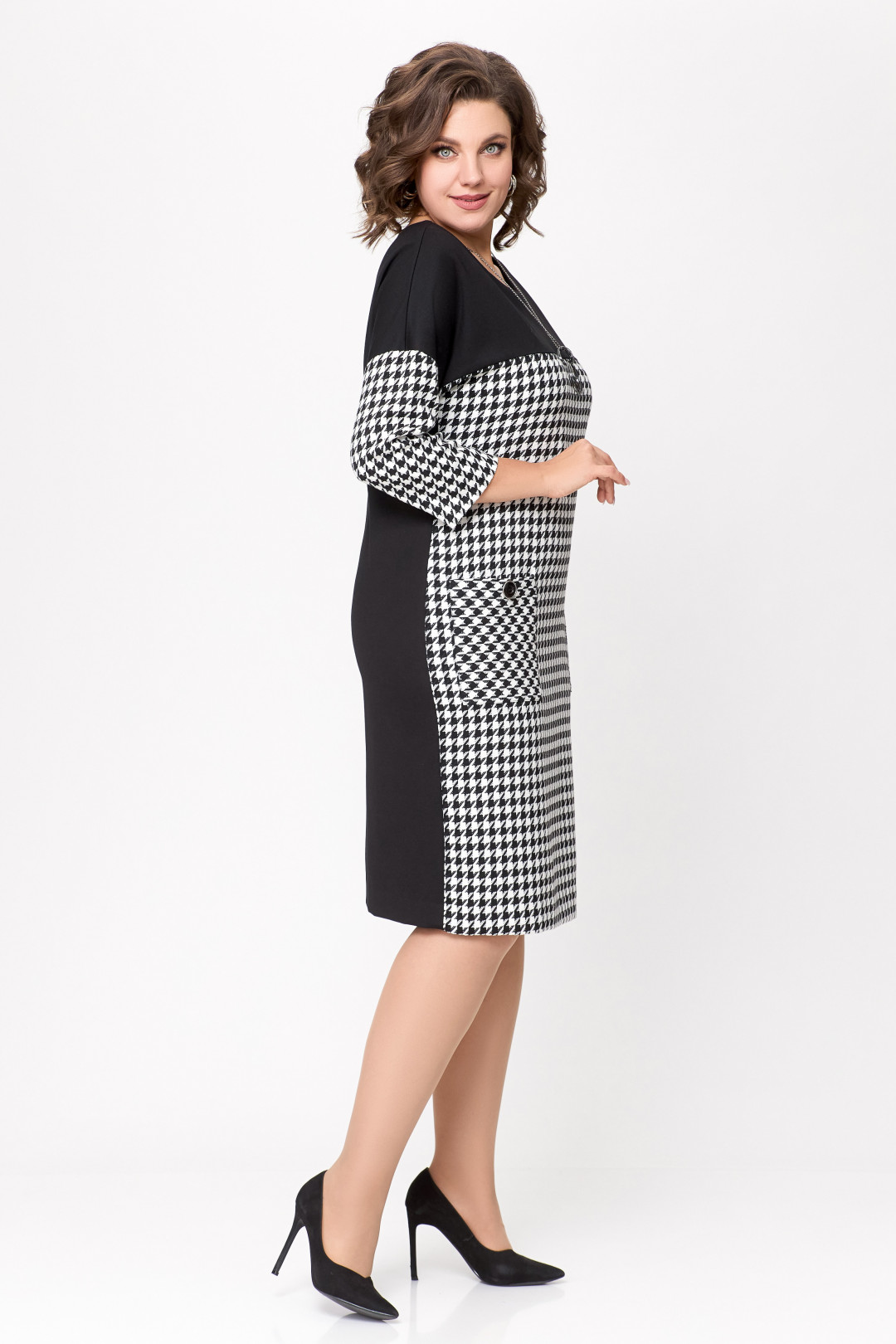 Платье Swallow 691 черно-белая «гусиная лапка» - фото 5