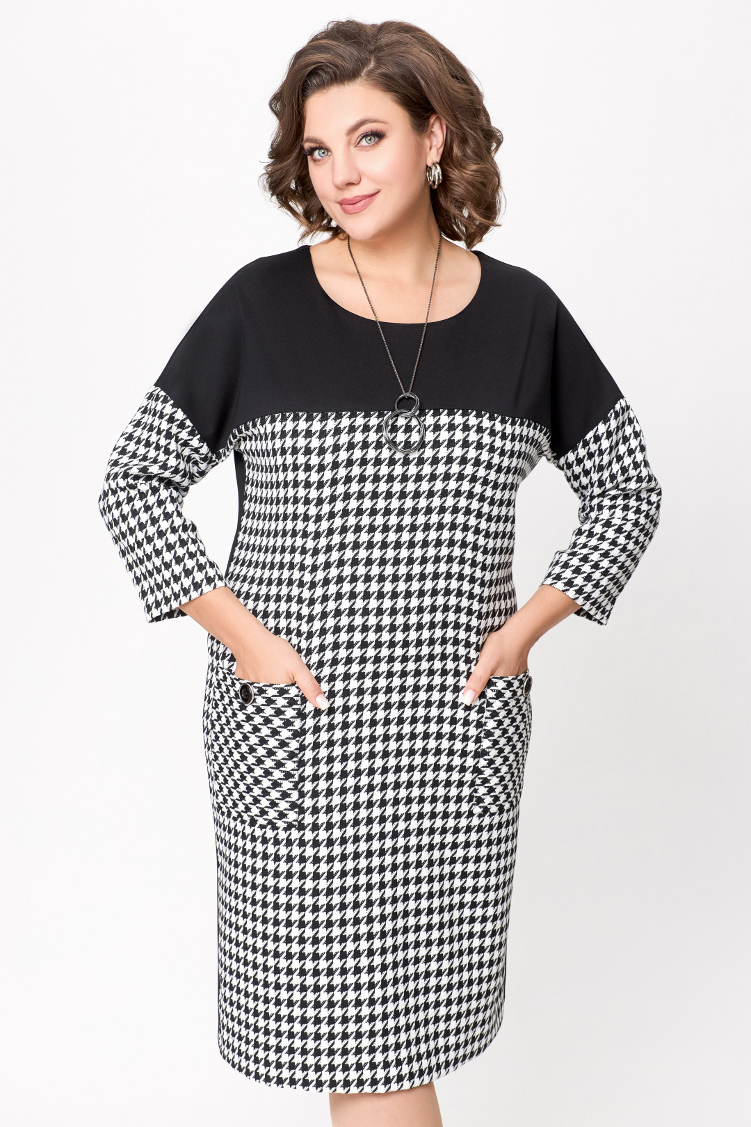 Платье Swallow 691 черно-белая «гусиная лапка» - фото 6