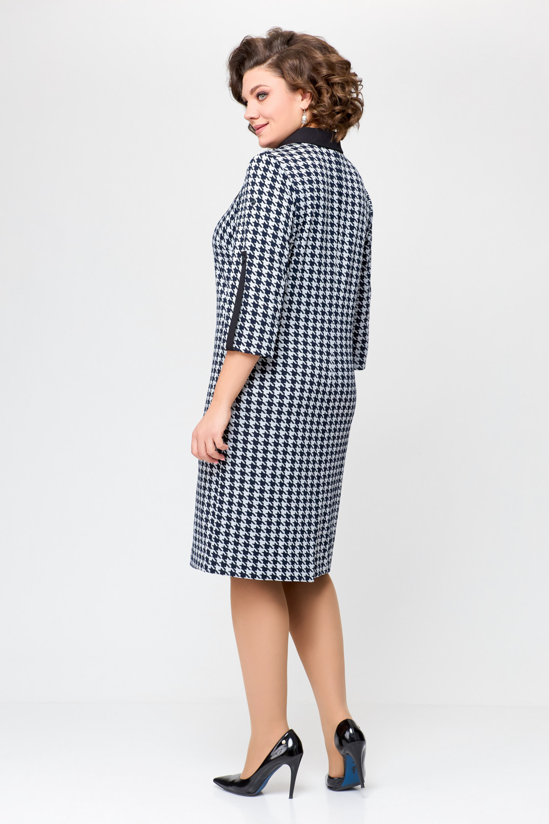 Платье Swallow 697.1 черно-белая «гусиная лапка» - фото 5