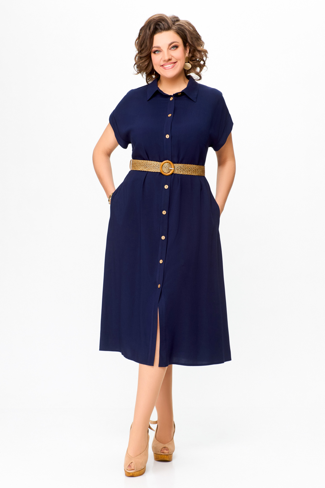 Платье Swallow 739 темно синий - фото 1