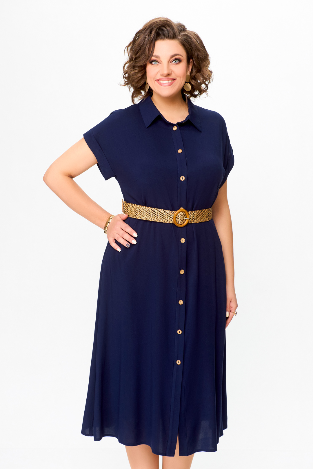 Платье Swallow 739 темно синий - фото 3