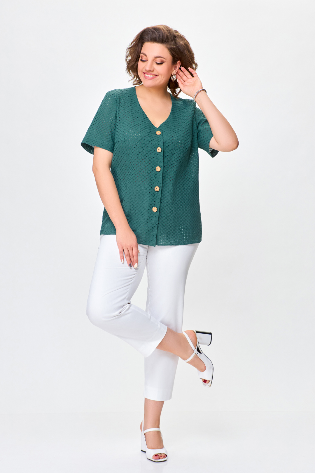 Блузка Swallow 743 изумруд