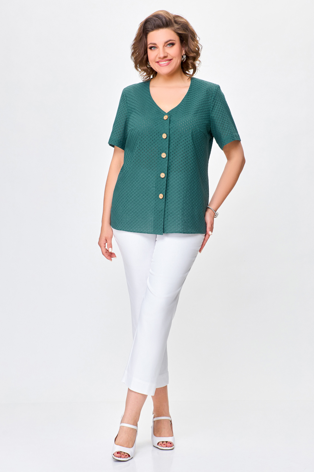 Блузка Swallow 743 изумруд