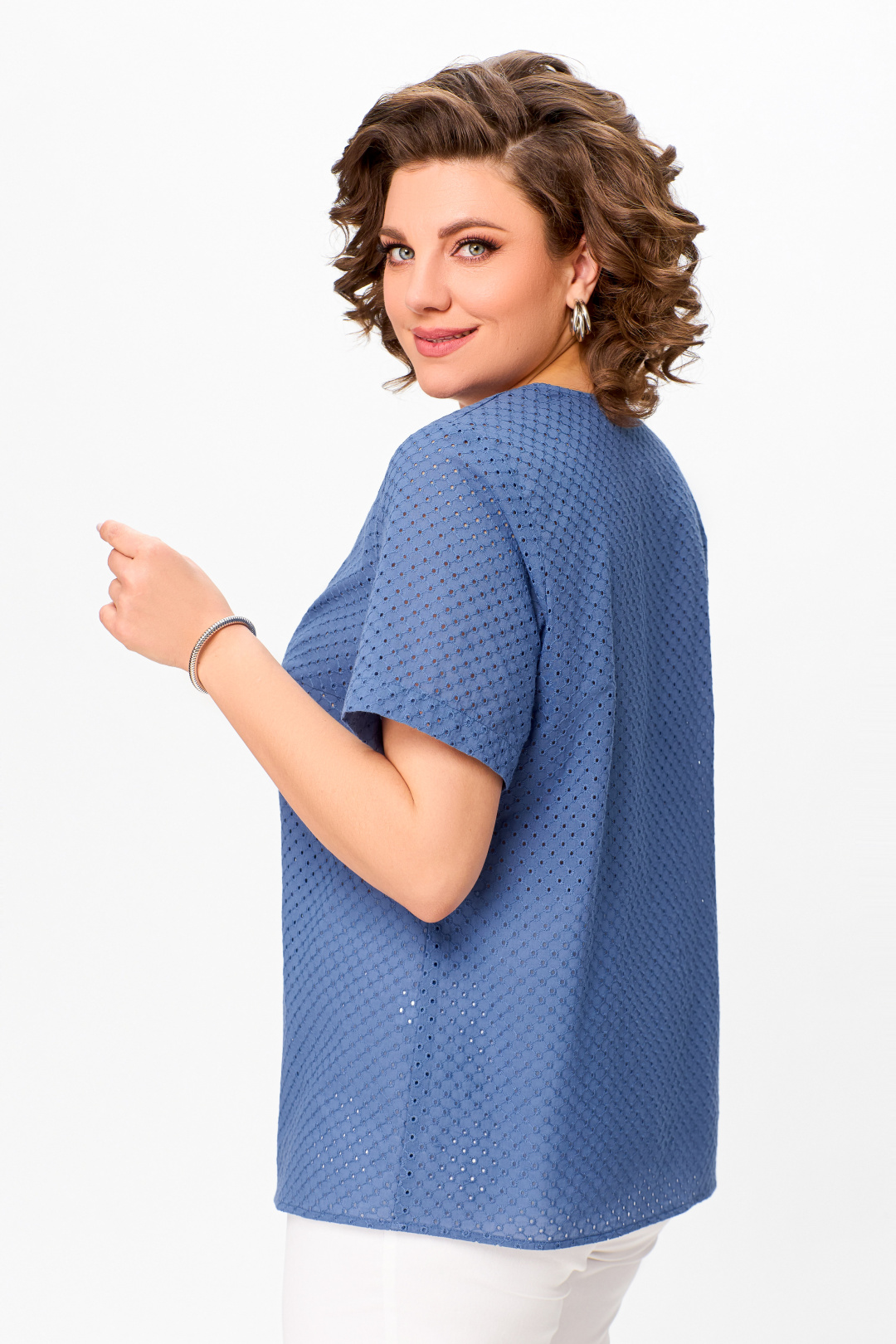 Блузка Swallow 743.1 сизо-голубой - фото 2