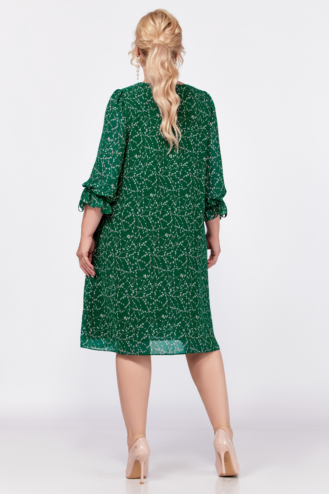 Платье Swallow 767 зелено-белая лоза - фото 6