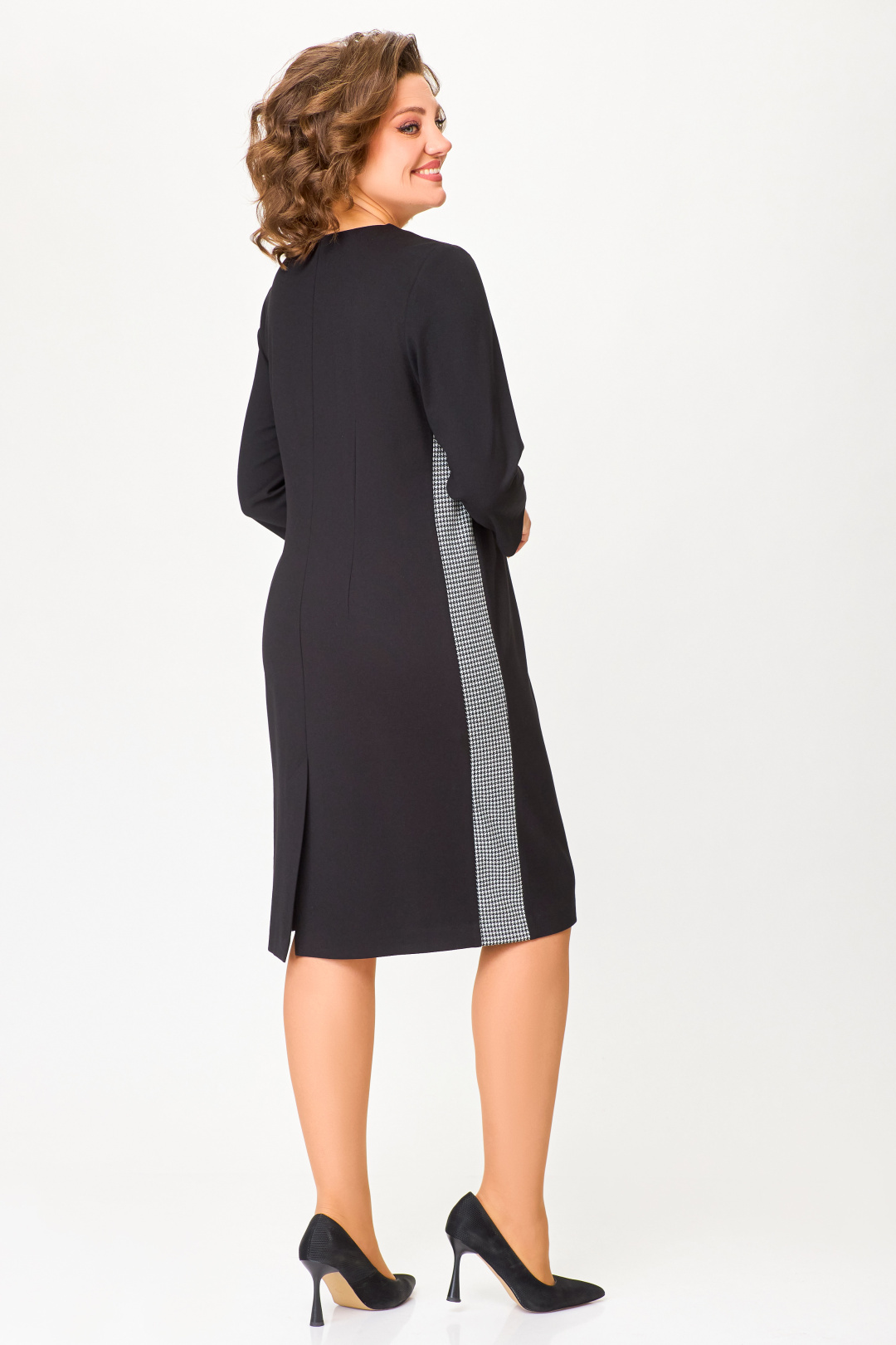 Платье Swallow 773 черный,чёрно-белая гусиная лапка - фото 5