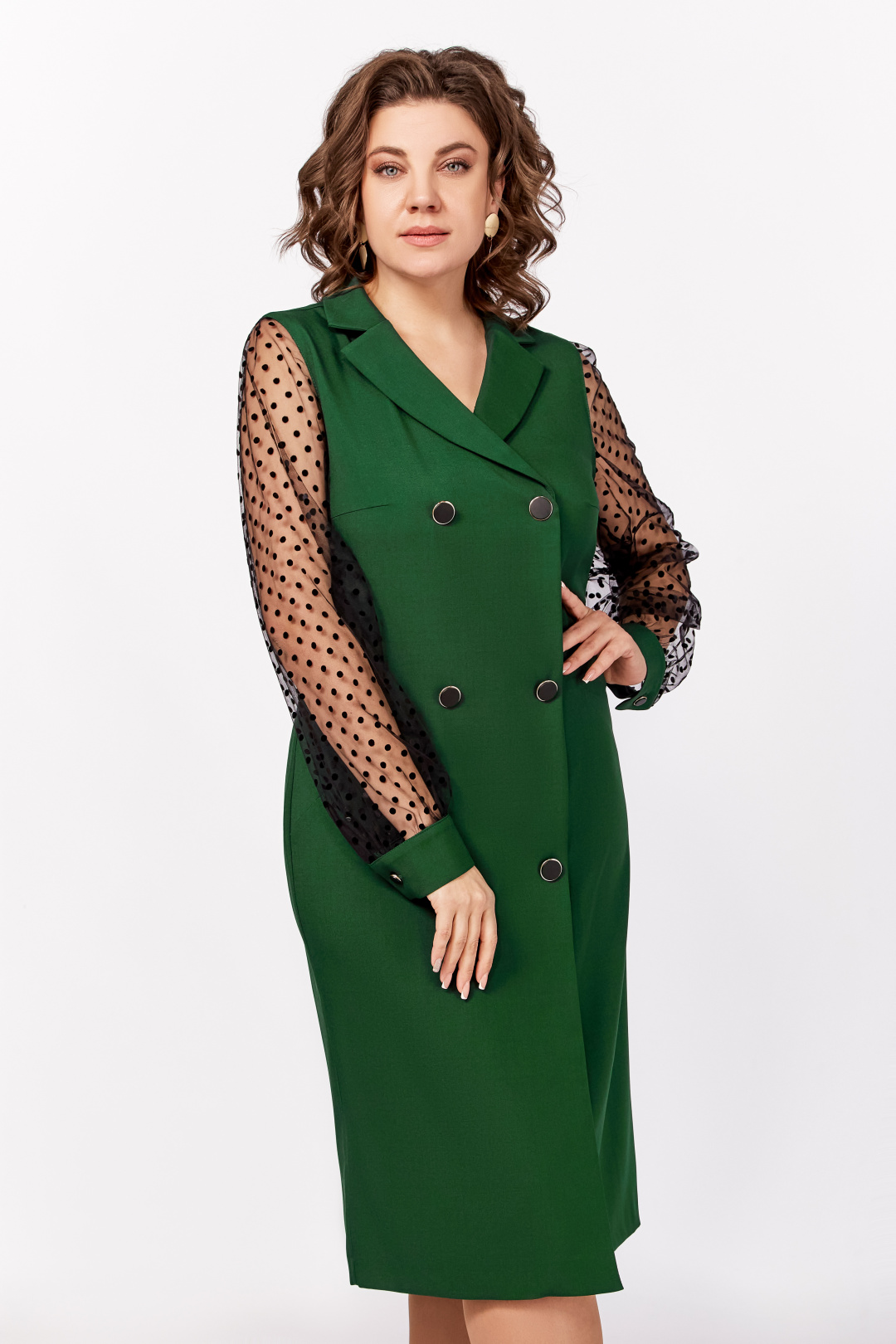 Платье Swallow 796.2 зелёный изумруд - фото 3