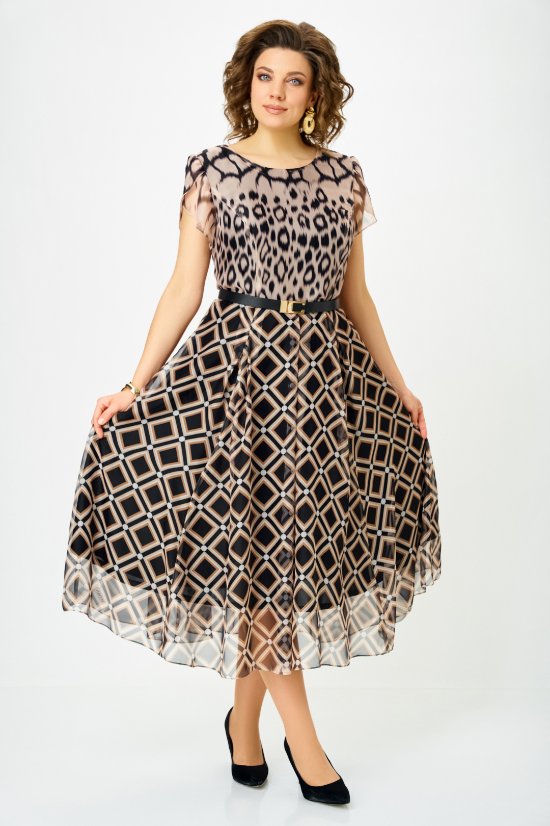 Платье Swallow 899 коричневый - фото 1