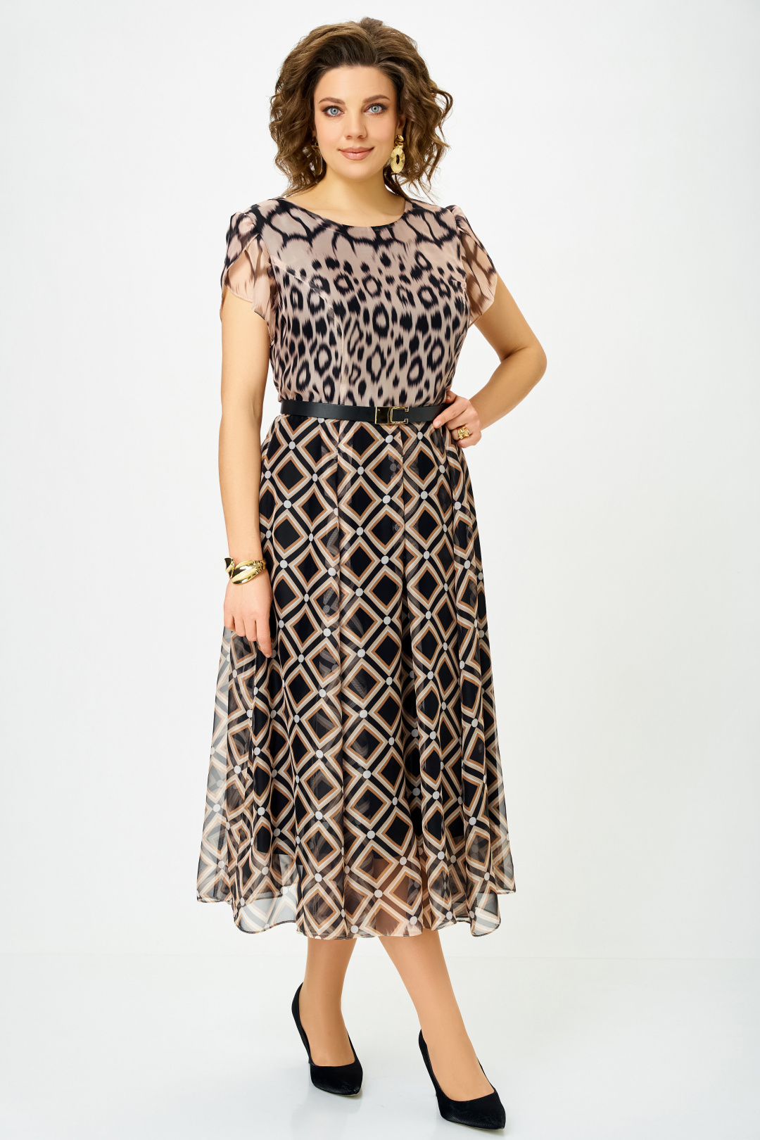 Платье Swallow 899 коричневый - фото 3