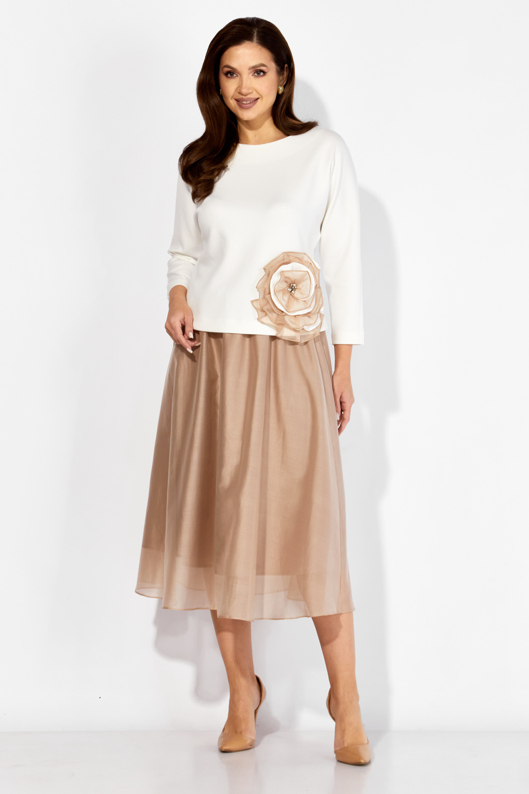 Костюм ТАиЕР 1405 молочный+бежевый - фото 2