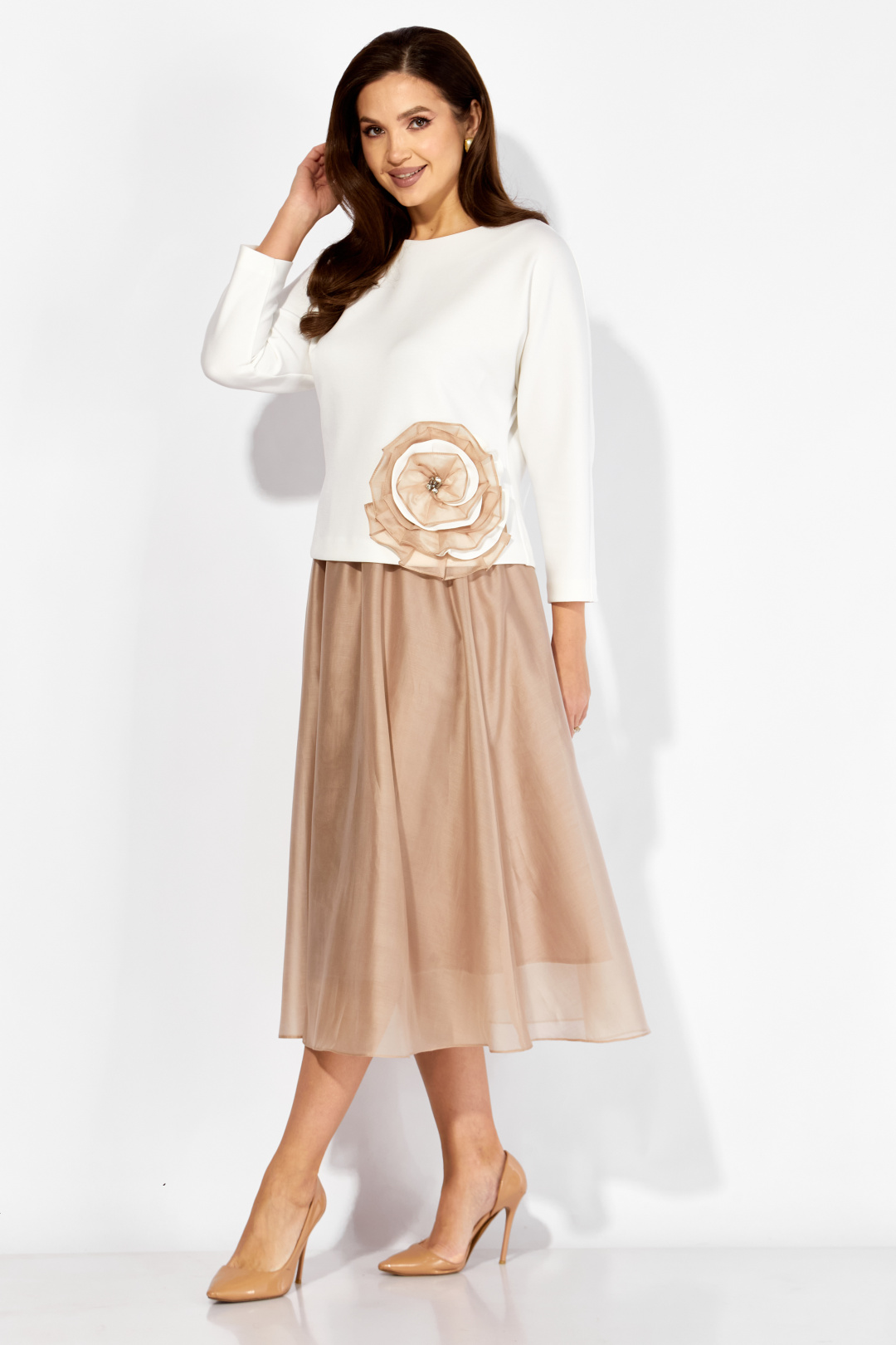 Костюм ТАиЕР 1405 молочный+бежевый - фото 3